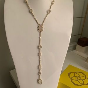 Kendra Scott Liesl Y Necklace in gold/iri drusy